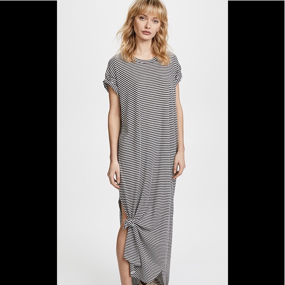 THE GREAT. Dresses & Skirts - THE GREAT. Knotted Tee Dress Smoke Stripe Size 1 S